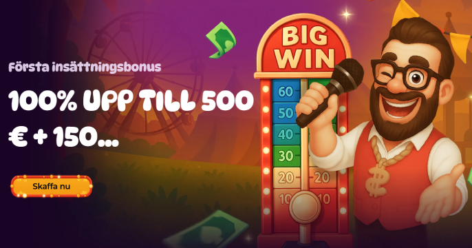 Spinania Casinos vÀlkomstbonusbanner för Sverige